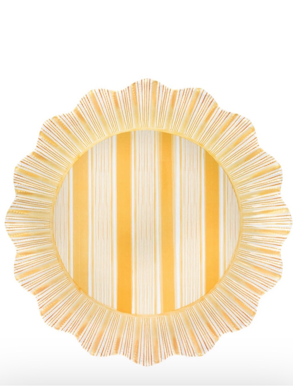 Juliska Yellow Striped melamine Plate